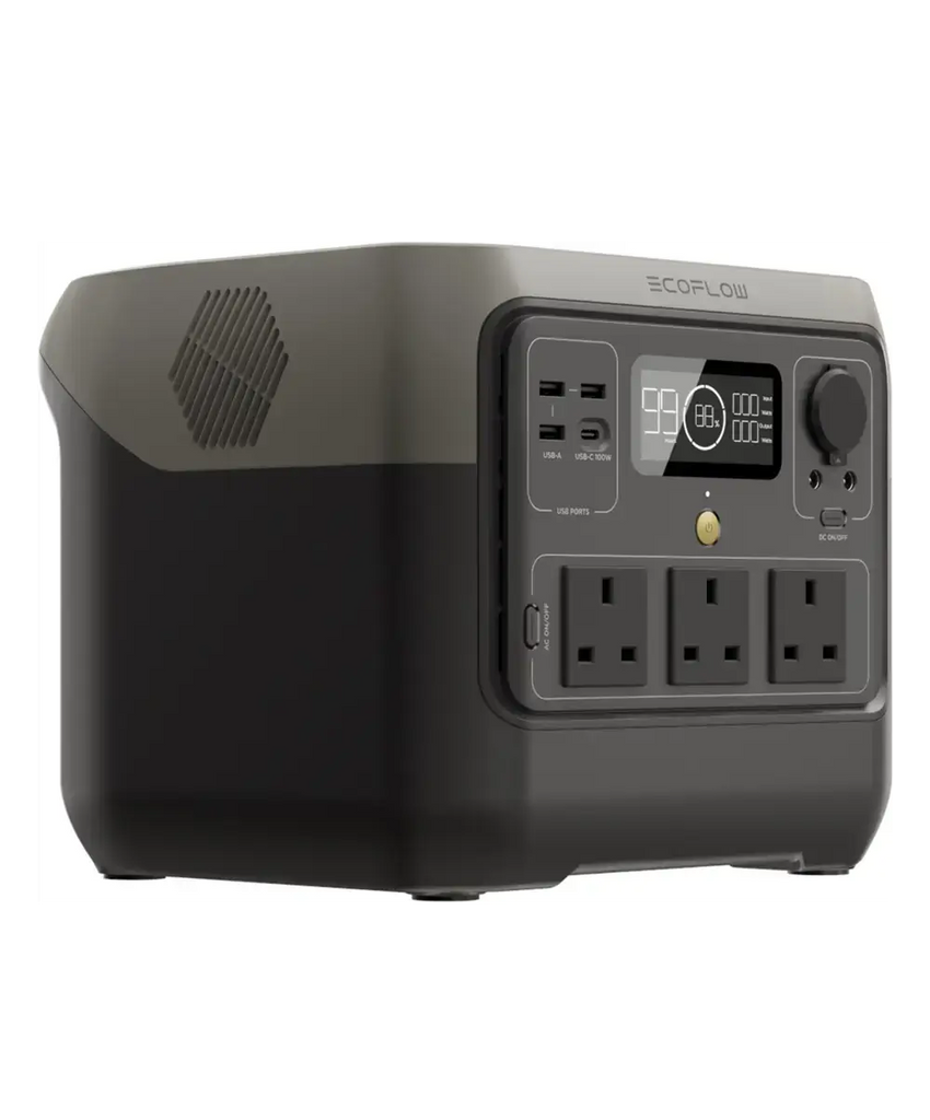 Ecoflow Portable Powerstation powering a tent, perfect for tent, camp, and glamp rentals.